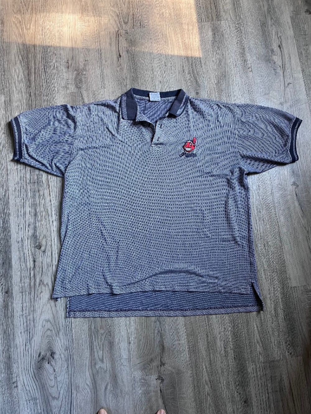 Vtg Mens Dynasty Cleveland Indians Short Sleeve Polo Shirt Sz XL